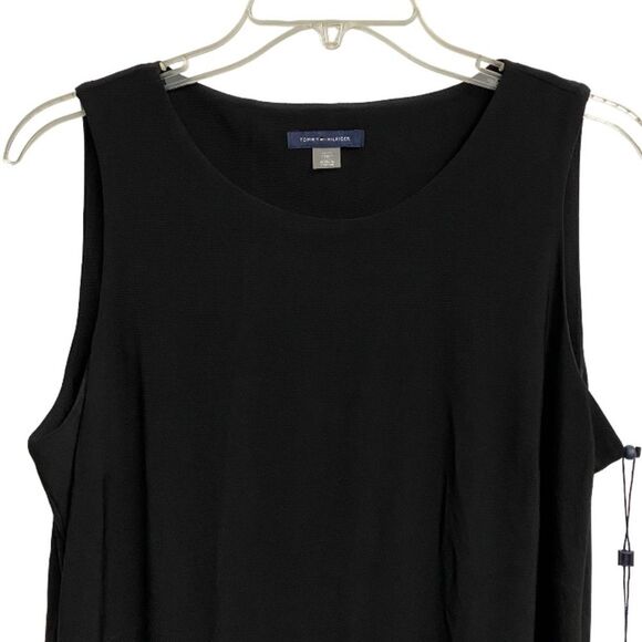 NWT Tommy Hilfiger Sleeveless Cocktail Shift Dress Women Sz 10 Black Pleated Hem - Picture 8 of 14